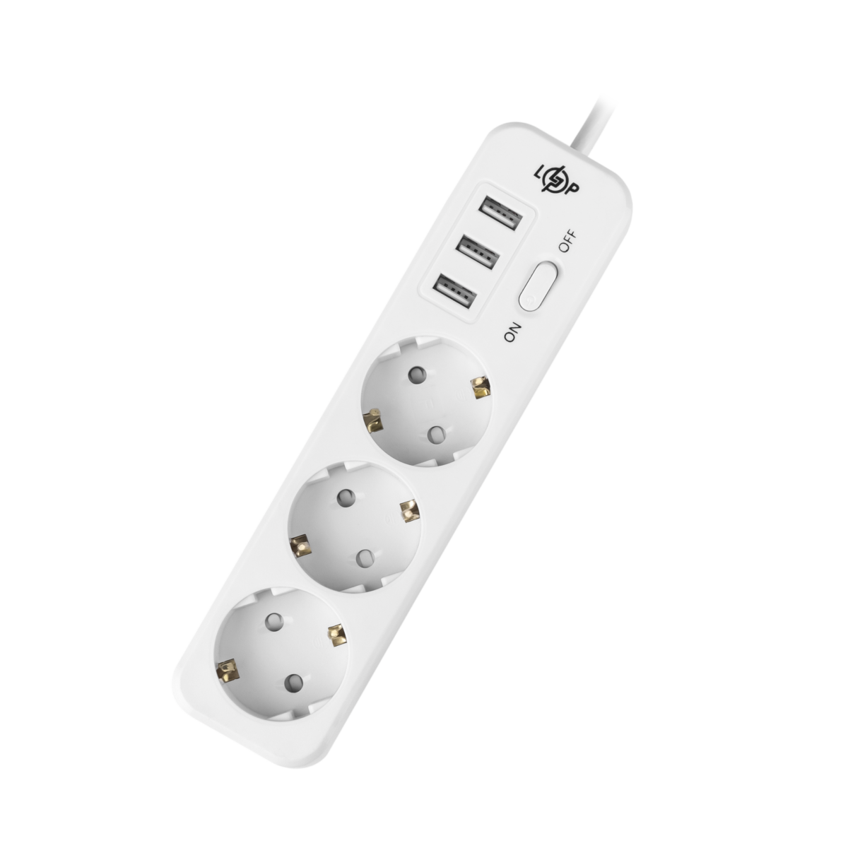 Мережевий фільтр подовжувач (переноска) PREMIUM LogicPower LP-X3 USB 2 м White (2200 Вт) - Зображення 3