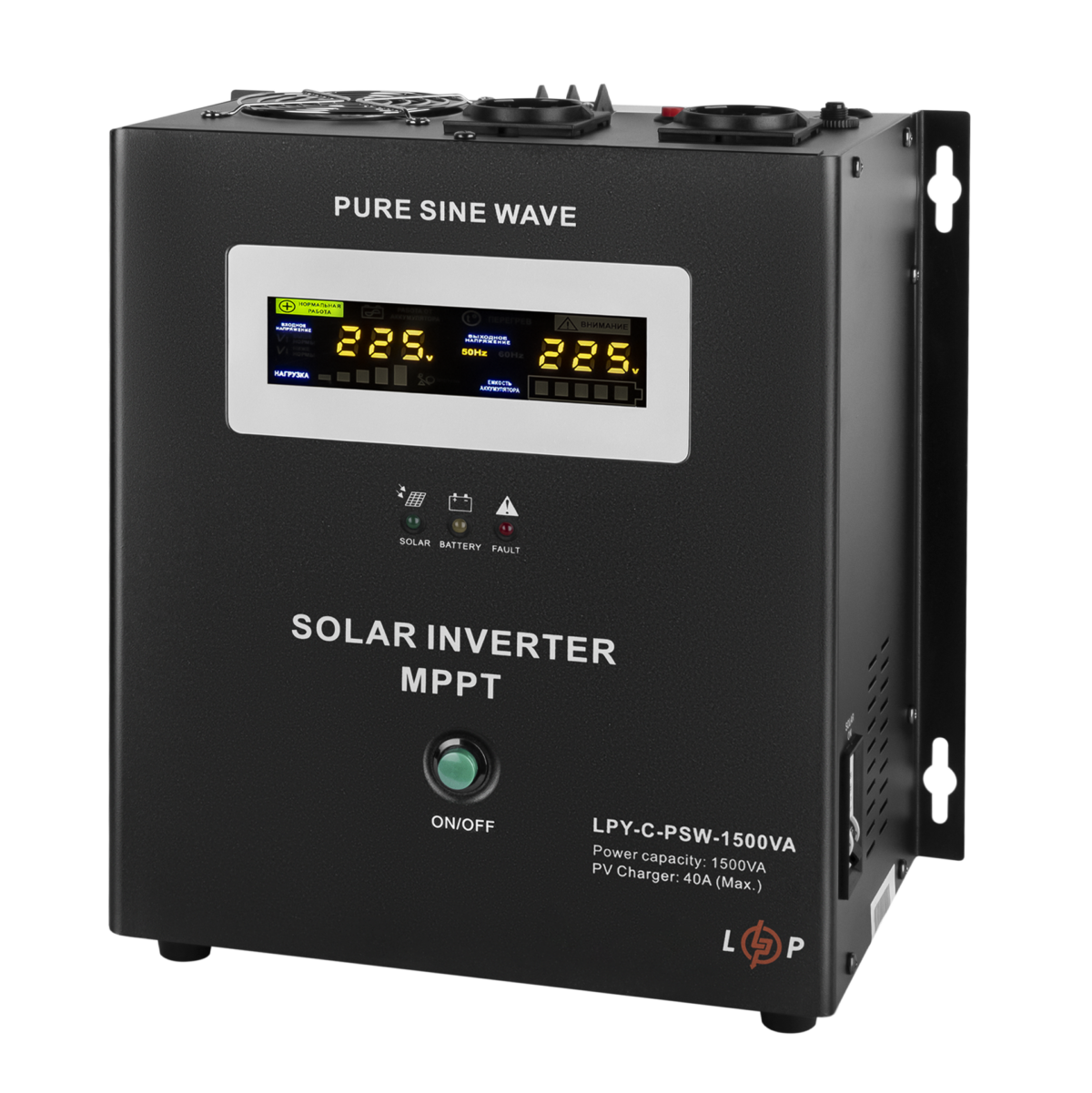 Сонячний інвертор (ДБЖ) LogicPower LPY-С-PSW-1500VA (1050Вт) MPPT 24V - Зображення 2