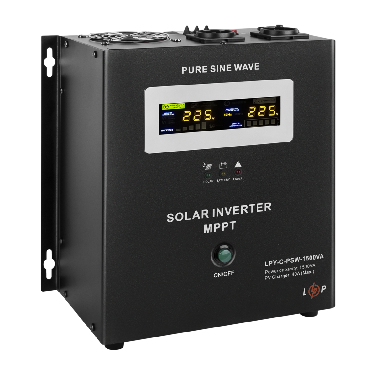Сонячний інвертор (ДБЖ) LogicPower LPY-С-PSW-1500VA (1050Вт) MPPT 24V - Зображення 3