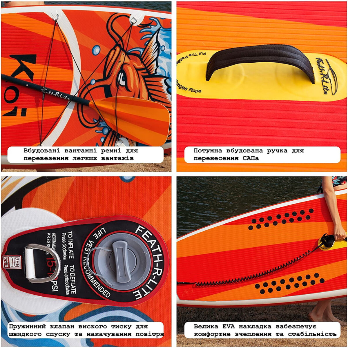 SUP-дошка для серфінгу FunWater KOI GALAXIA 350 см рюкзак 3 ласти - Зображення 7