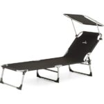 Шезлонг Outtec О-42045 для відпочинку на природі та в саду металевий чорний