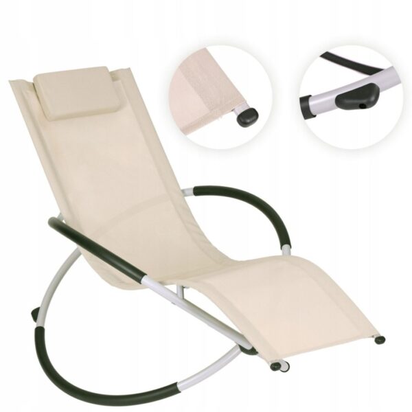 Шезлонг чорний алюмінієвий Nuforma 04K KJL01AOBE навантаження до 150 кг