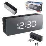 Годинник - будильник Adler AD 1189 black 3xAAA або USB