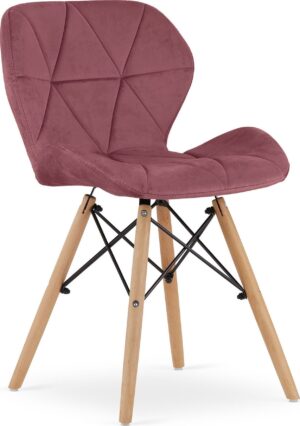 Стильне оксамитове крісло MUFART ELVA 3799 темно-рожеве