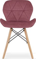 Стильне оксамитове крісло MUFART ELVA 3799 темно-рожеве - Зображення 2