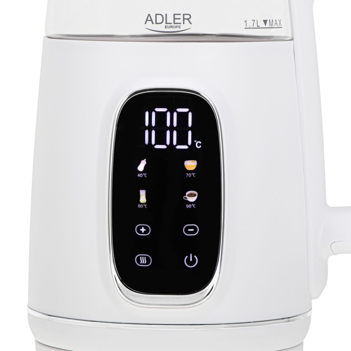 Чайник електричний Adler AD 1305 white silver LED 1,7L