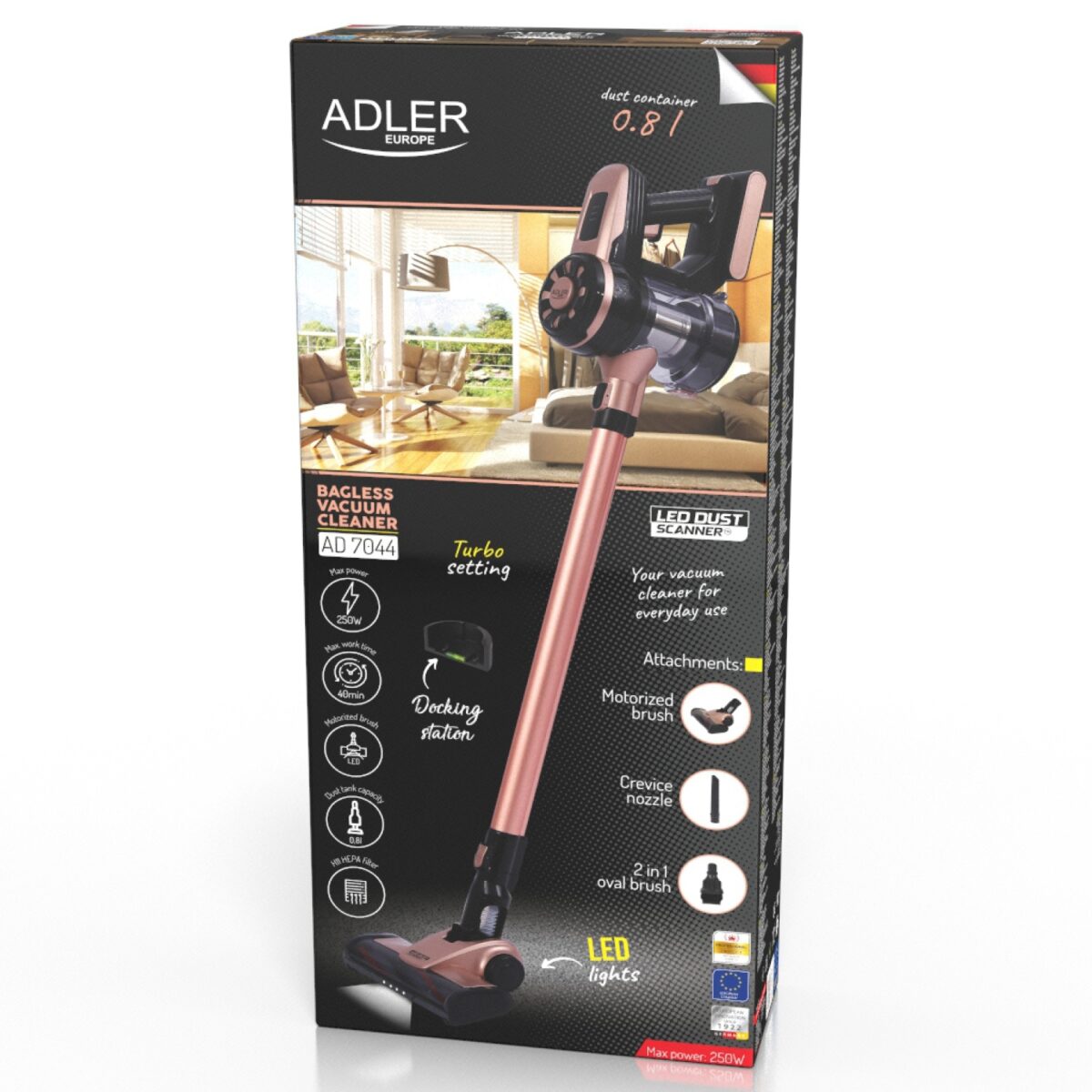 Безпровідний ручний пилосос Adler AD 7044 2200mAh 120Вт – 250Вт