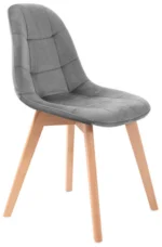 Стілець оксамитовий з м'якою оббивкою MUFART ALFA 3755 сірий - Зображення 2
