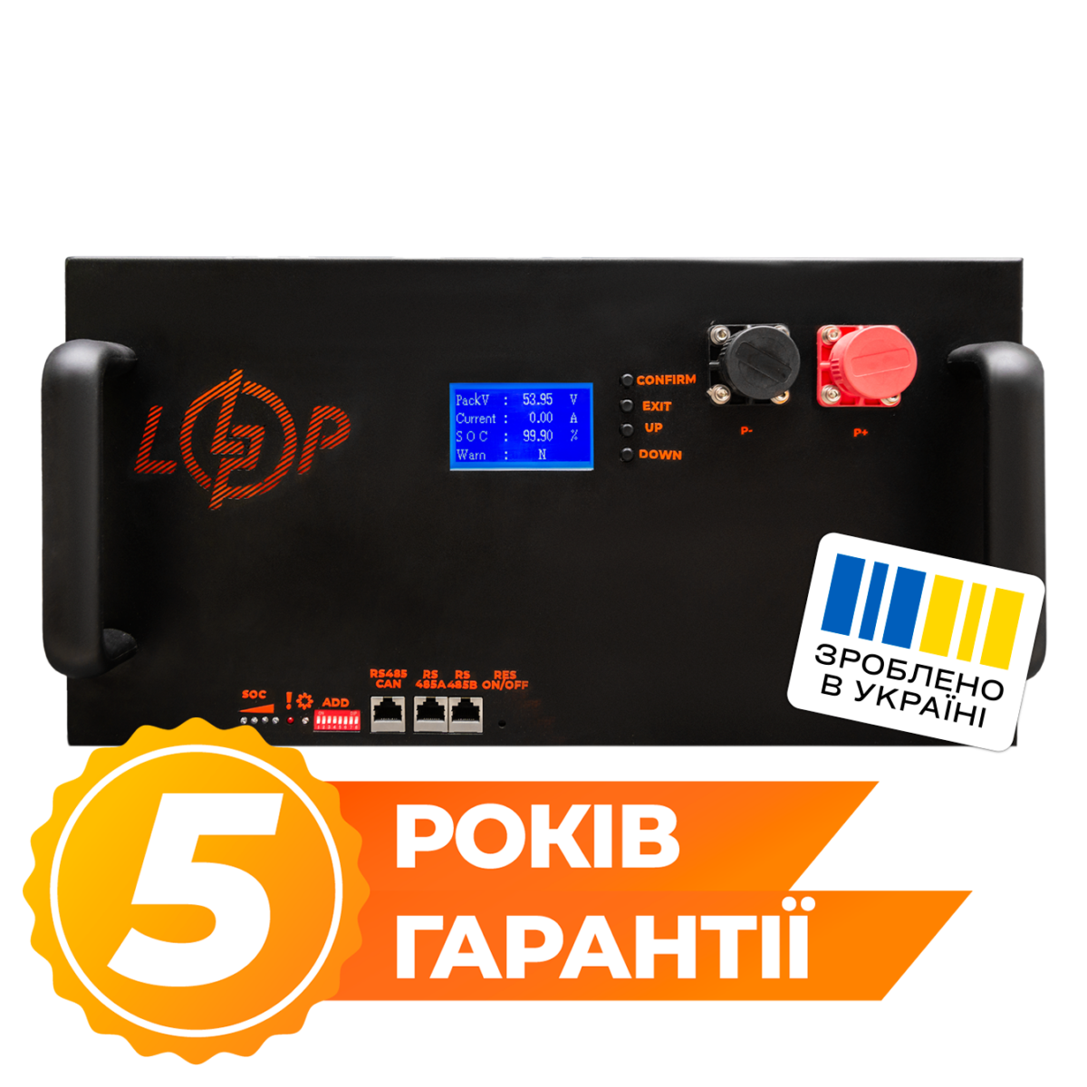Акумулятор LogicPower LP LiFePO4 51,2V - 160 Ah (8192Wh) (BMS 200A/100А) LCD метал RM Smart RS485/CAN - Зображення 1