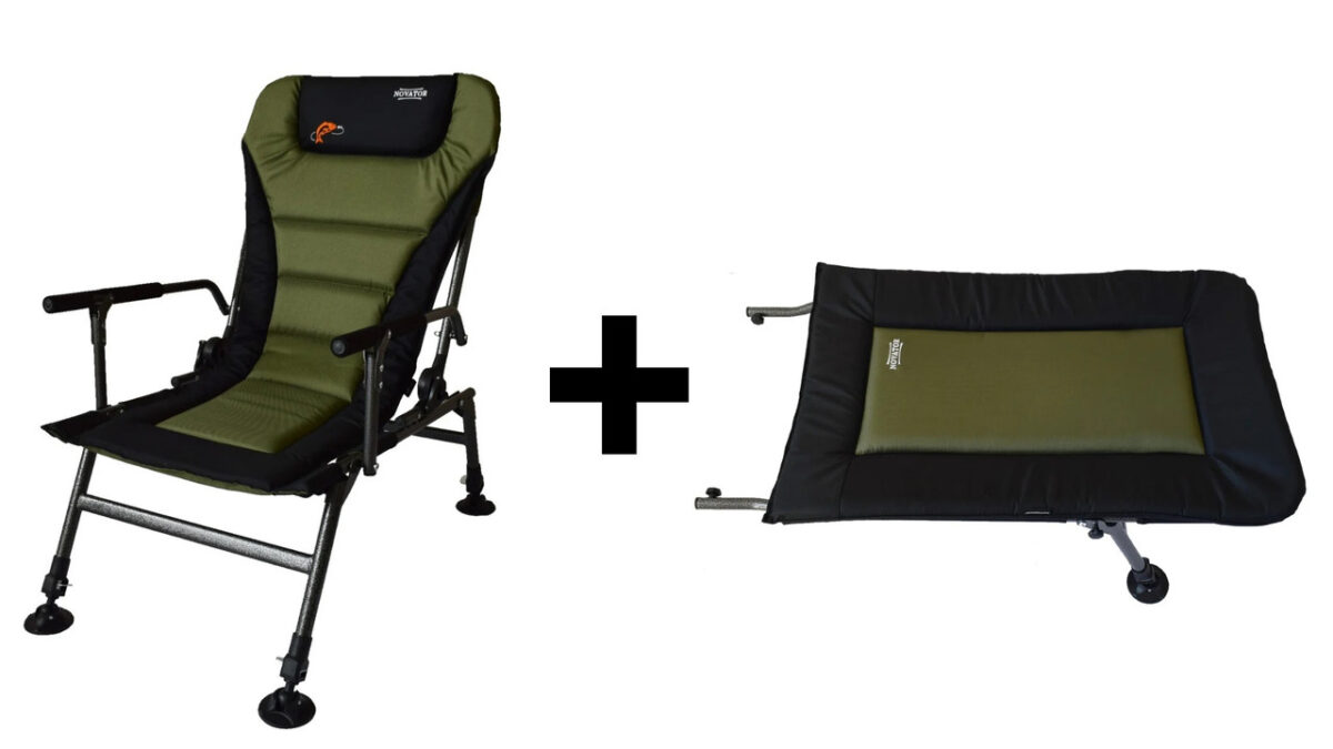 Розкладне крісло для рибалки Novator SR-2 Comfort + Підставка Novator POD-1 Comfort