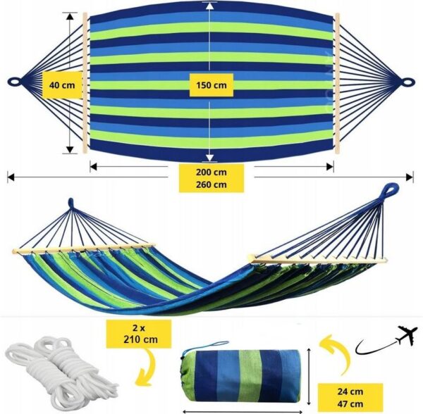 Садовий гамак Tutumi на 2 особи гойдалка XXL міцна посилена велика арка + сумка