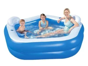 Круглий надувний басейн для дітей Bestway 213 x 206 см синій (54153)