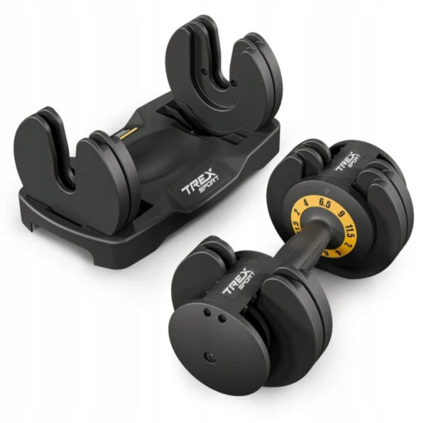 Регульовані гантелі Trex Sport TX-012AB 1x 12 кг з гумовим покриттям