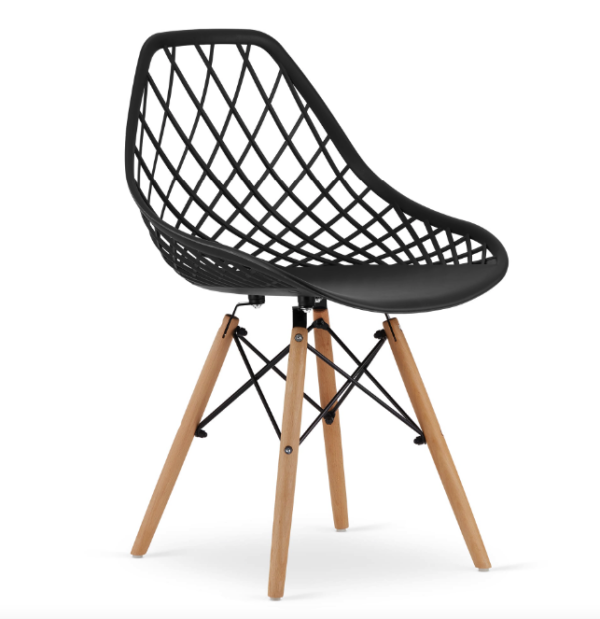 Ажурний Стілець для кухні-їдальні MUF-ART Modern OSLO DSW 3558 чорний