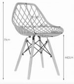 Ажурний Стілець для кухні-їдальні MUF-ART Modern OSLO DSW 3558 чорний - Зображення 3