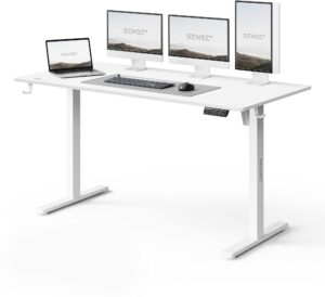 Геймерський комп'ютерний стіл SENSE7 Nojo LIGHT 140 см x 70 см Білий