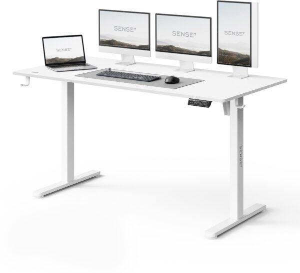 Геймерський комп'ютерний стіл SENSE7 Nojo LIGHT 140 см x 70 см Білий