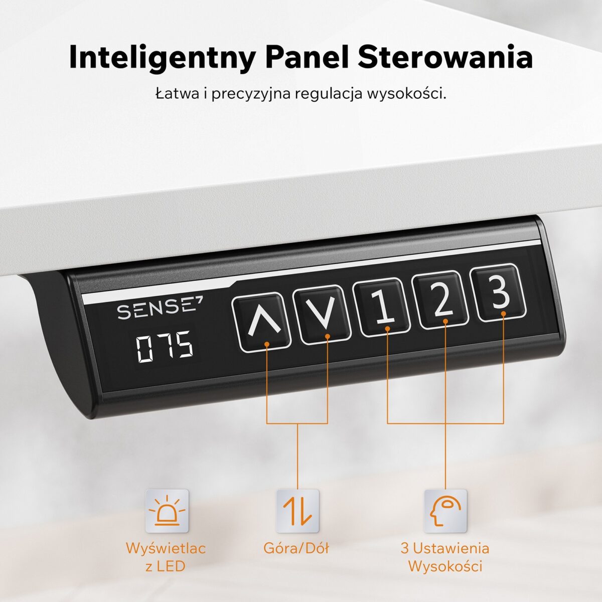 Геймерський комп'ютерний стіл SENSE7 Nojo LIGHT 140 см x 70 см Білий - Зображення 4