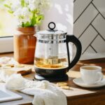 Скляний чайник із заварником Adler AD 1299 Чорний 2200Вт 1.5л з контролем температури та заварювальним блоком