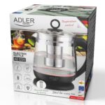 Скляний чайник із заварником Adler AD 1299 Чорний 2200Вт 1.5л з контролем температури та заварювальним блоком