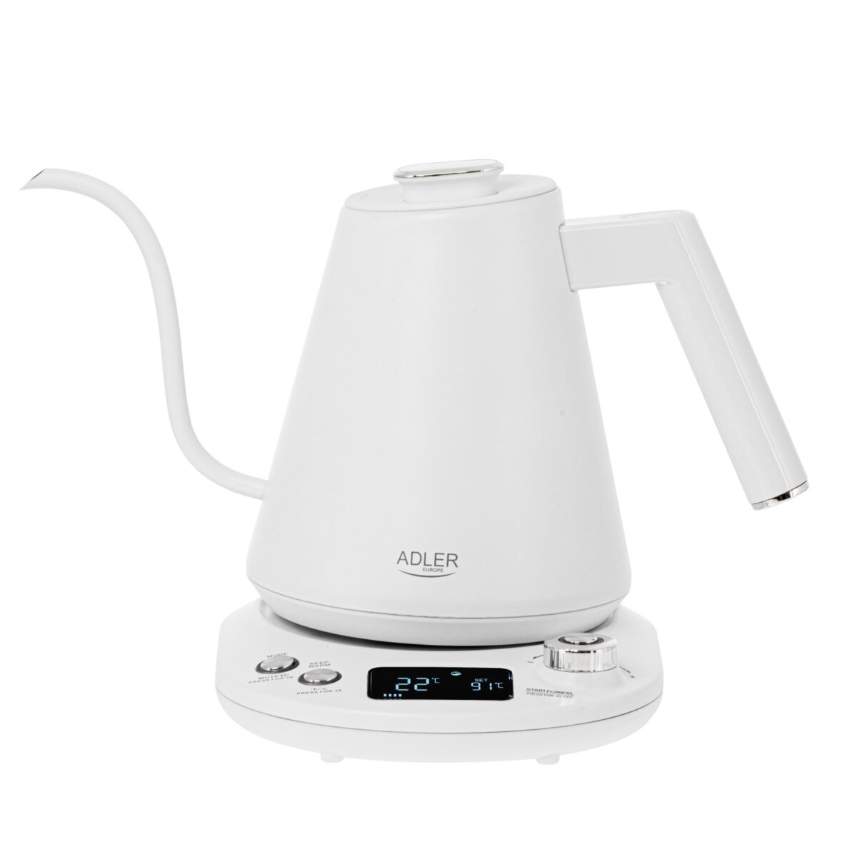 Чайник електричний з регулятором Adler AD 1349 white 1L LED