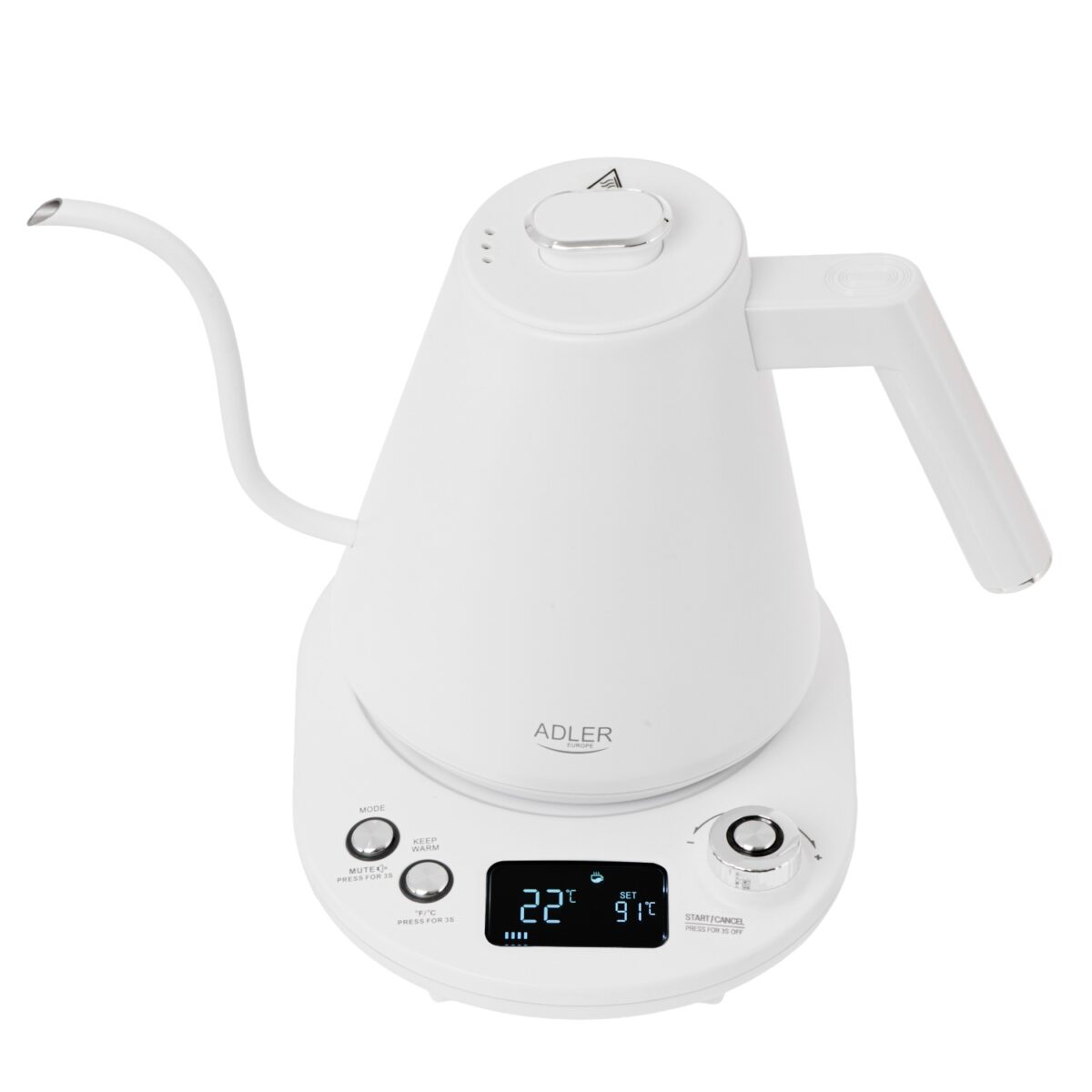 Чайник електричний з регулятором Adler AD 1349 white 1L LED