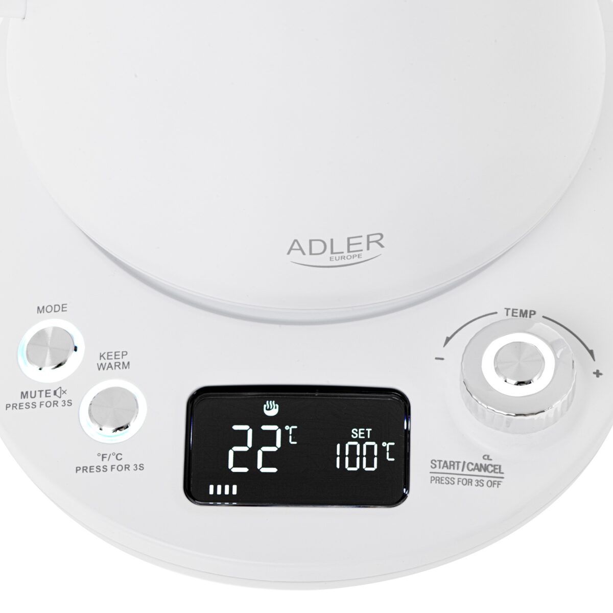 Чайник електричний з регулятором Adler AD 1349 white 1L LED