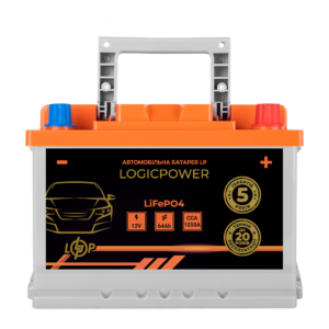 Автомобільний літієвий акумулятор LogicPower LP LiFePO4 12V - 64 Ah (+ праворуч) BMS 1050А