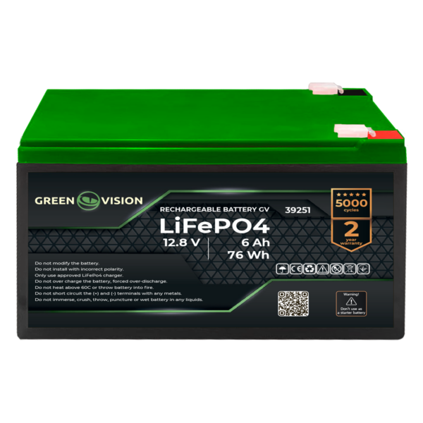Акумулятор LogicPower GV LiFePO4 12.8V - 6Ah (76Wh)
