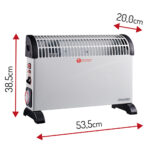 Конвекторний обігрівач Mesko MS 7741 750-1250Вт з таймером та турбовентилятором (білий)