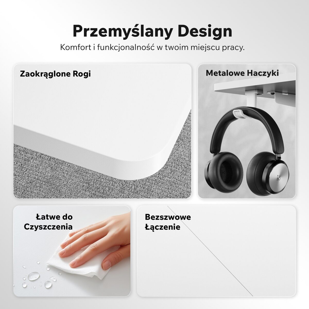 Геймерський комп'ютерний стіл SENSE7 Nojo LIGHT 120см x 60см White - Зображення 6
