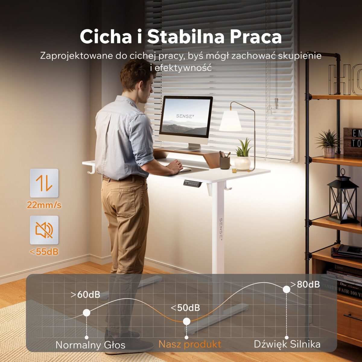 Геймерський комп'ютерний стіл SENSE7 Nojo LIGHT 120см x 60см White - Зображення 7