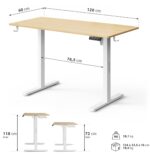 Геймерський комп'ютерний стіл SENSE7 Nojo LIGHT 120см x 60см white vs pine - Зображення 8
