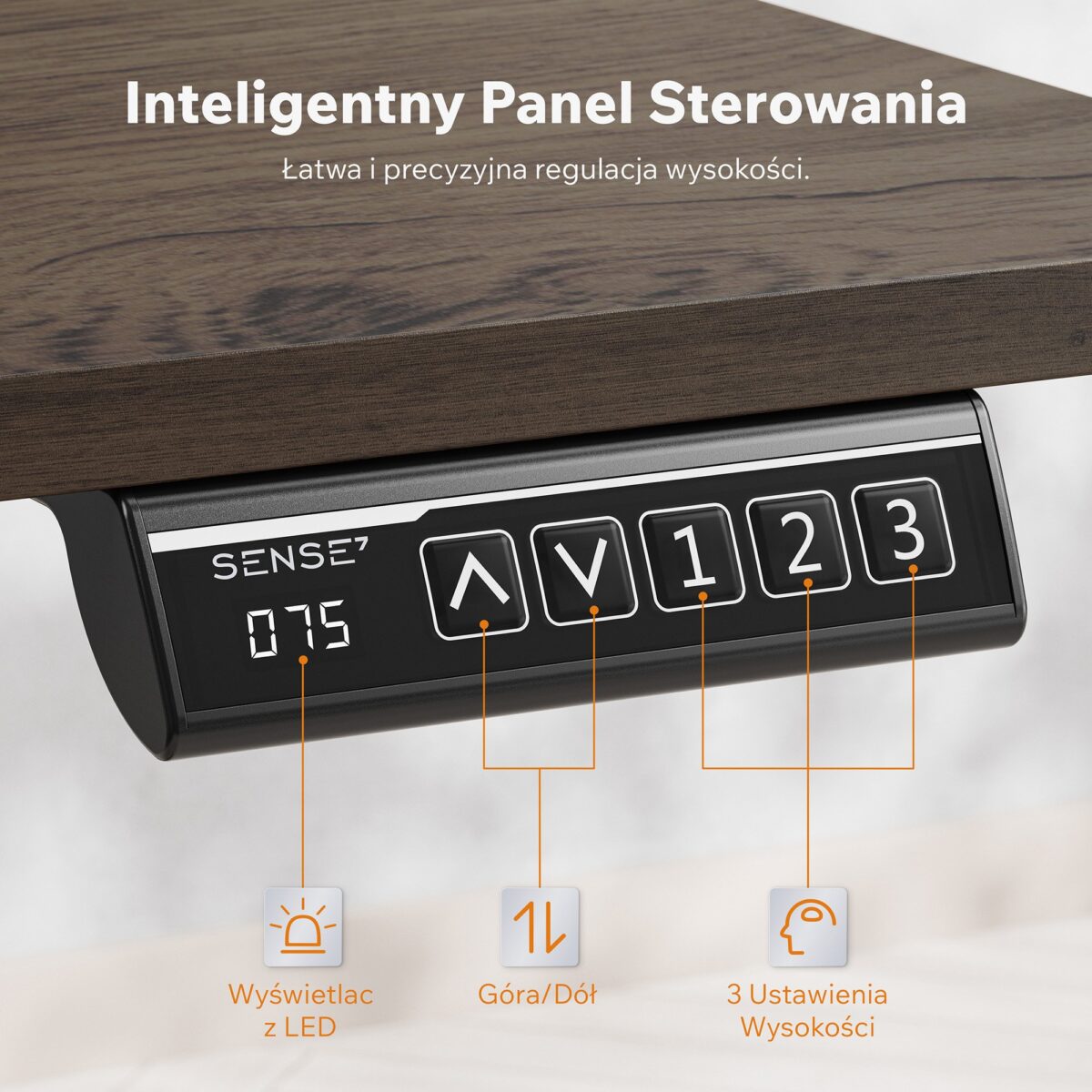 14491002_6_f Геймерський комп'ютерний стіл SENSE7 Nojo LIGHT 120см x 60см Wenge - Зображення 5