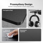 Геймерський комп'ютерний стіл SENSE7 Nojo LIGHT 140см x 70см Black - Зображення 5