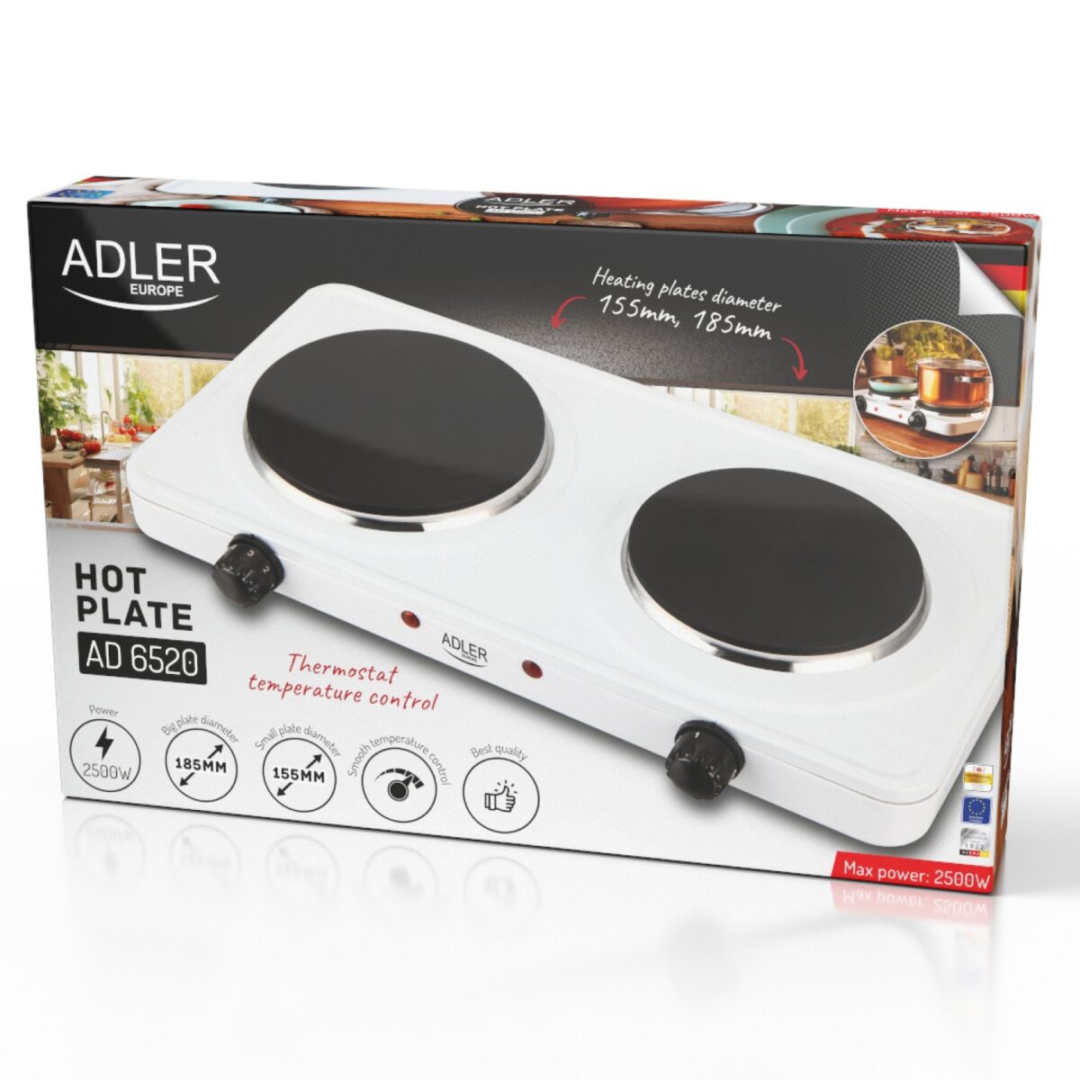 1500_ad_6520_10 Плита електрична Adler AD 6520 5 режимів нагріву 2500Вт