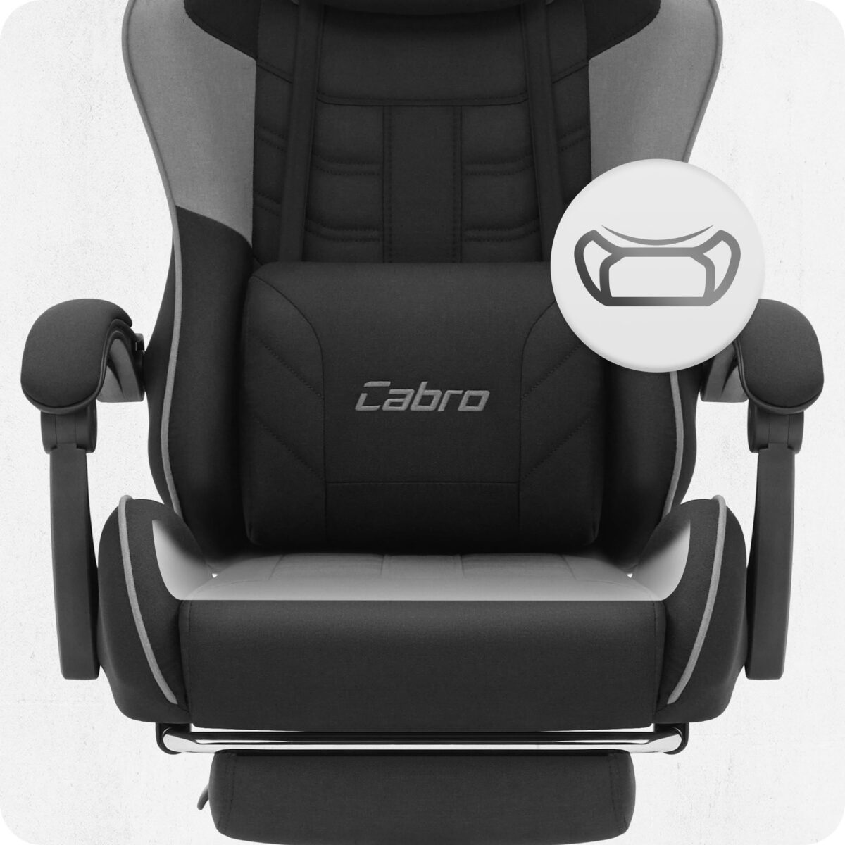 2 Ігрове комп'ютерне крісло Cabro C501 Чорно-сіре тканина - Зображення 6