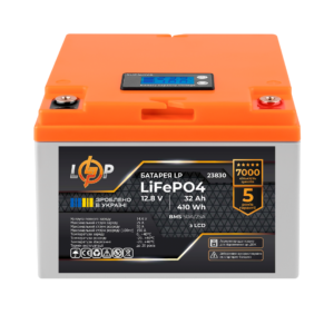 Акумулятор LogicPower LP LiFePO4 12.8V - 32 Ah (410Wh) (BMS 50А/25A) пластик LCD для ДБЖ