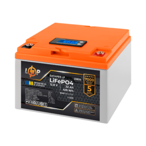 Акумулятор LogicPower LP LiFePO4 12.8V - 32 Ah (410Wh) (BMS 50А/25A) пластик LCD для ДБЖ