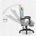 Ігрове крісло для геймерів Cabro C501 світлодіодне тканина сіре