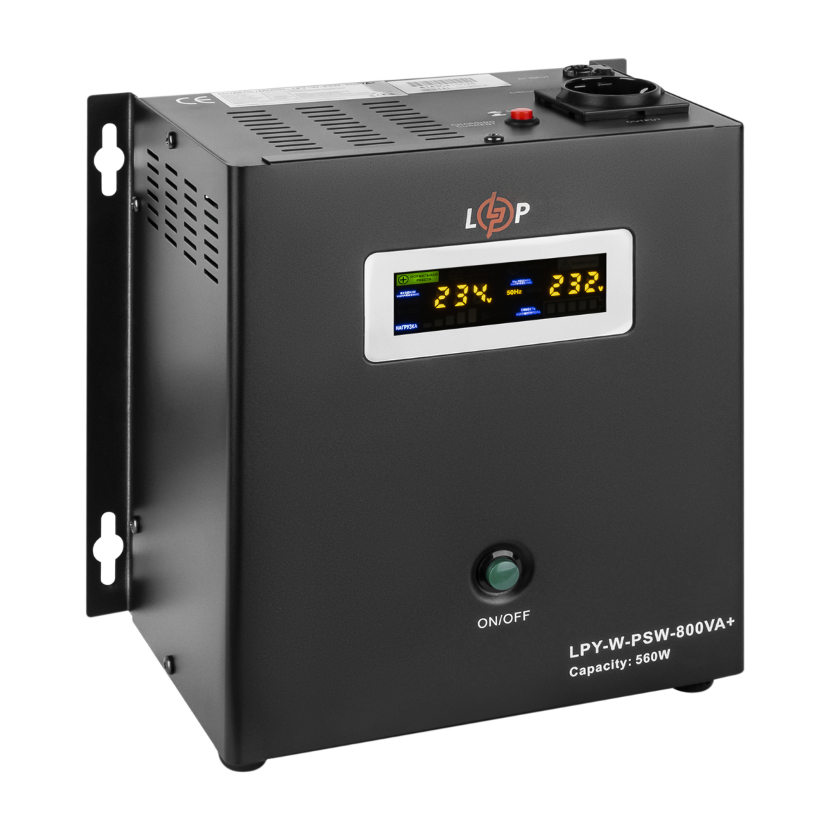 ДБЖ з правильною синусоїдою 12V LogicPower LPY-W-PSW-800VA+(560Вт)5A/15A - Зображення 4