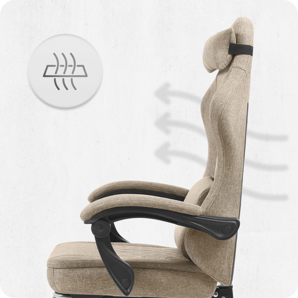 Ігрове геймерське крісло Cabro C503 бежеве-тканина - Зображення 9