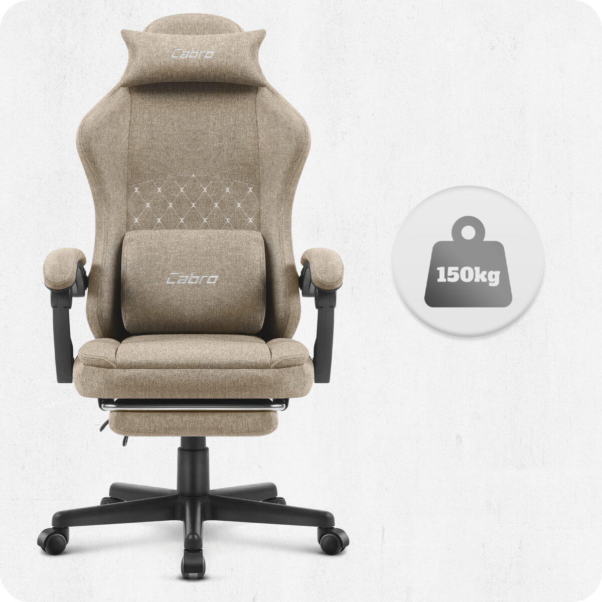 Ігрове геймерське крісло Cabro C503 бежеве-тканина - Зображення 10