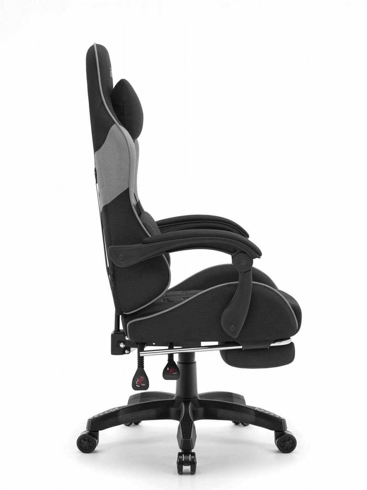 C501-BlackGrey Ігрове комп'ютерне крісло Cabro C501 Чорно-сіре тканина - Зображення 3
