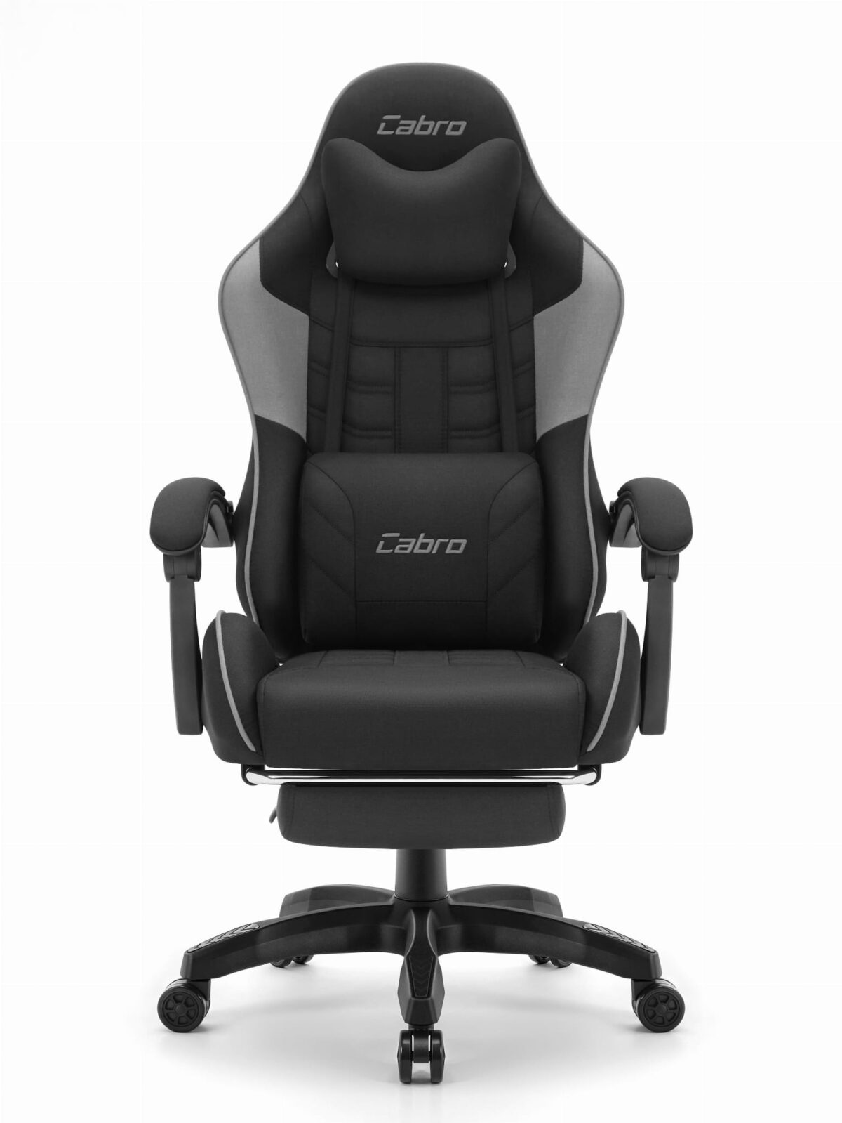 C501-BlackGrey1 Ігрове комп'ютерне крісло Cabro C501 Чорно-сіре тканина - Зображення 2
