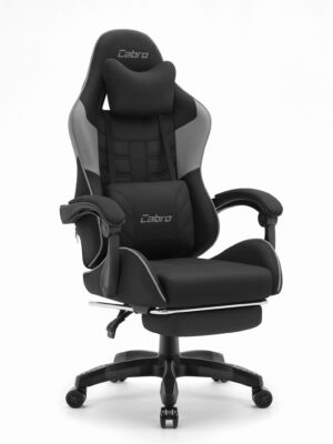 Ігрове комп'ютерне крісло Cabro C501 Чорно-сіре тканина