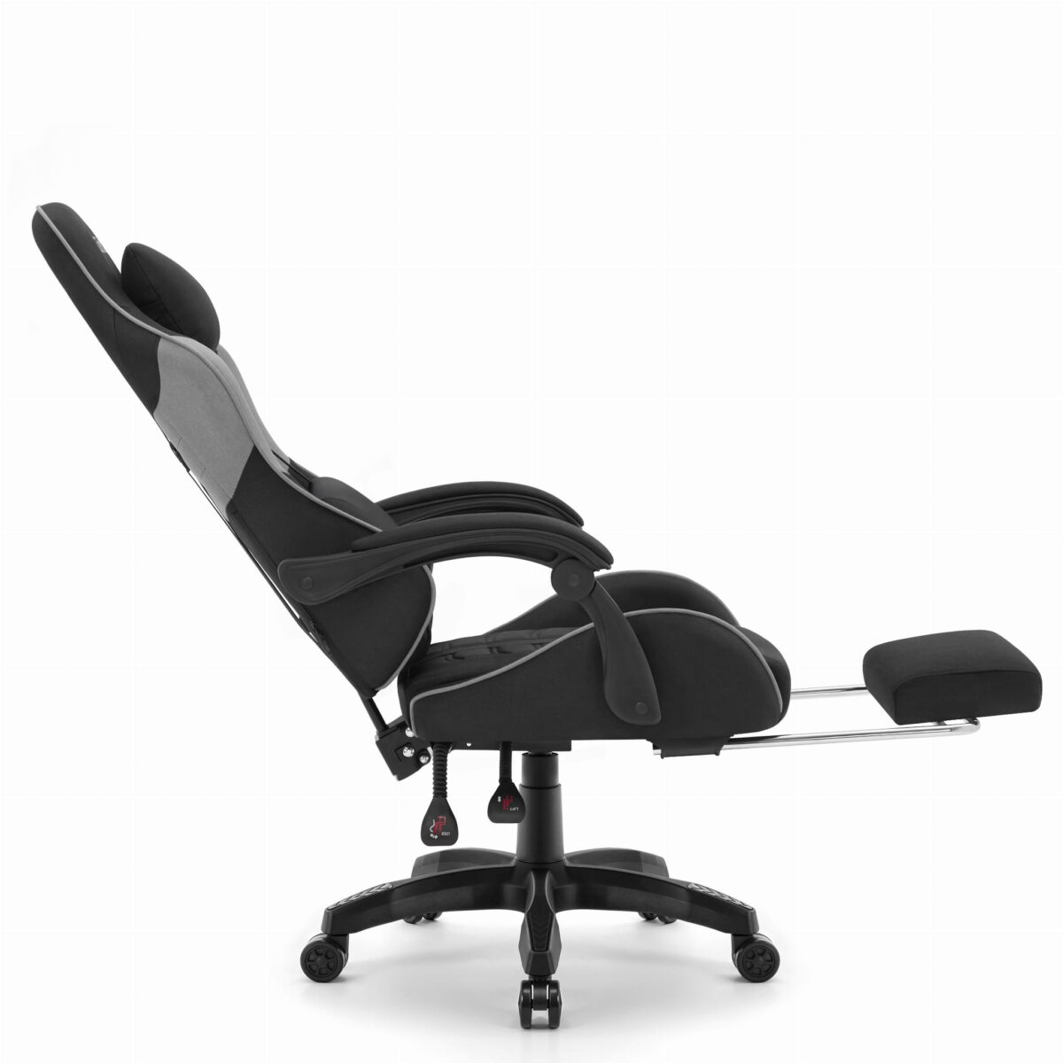 C501-BlackGrey4 Ігрове комп'ютерне крісло Cabro C501 Чорно-сіре тканина - Зображення 5