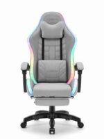 Ігрове крісло для геймерів Cabro C501 світлодіодне тканина сіре