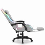 Ігрове крісло для геймерів Cabro C501 світлодіодне тканина сіре