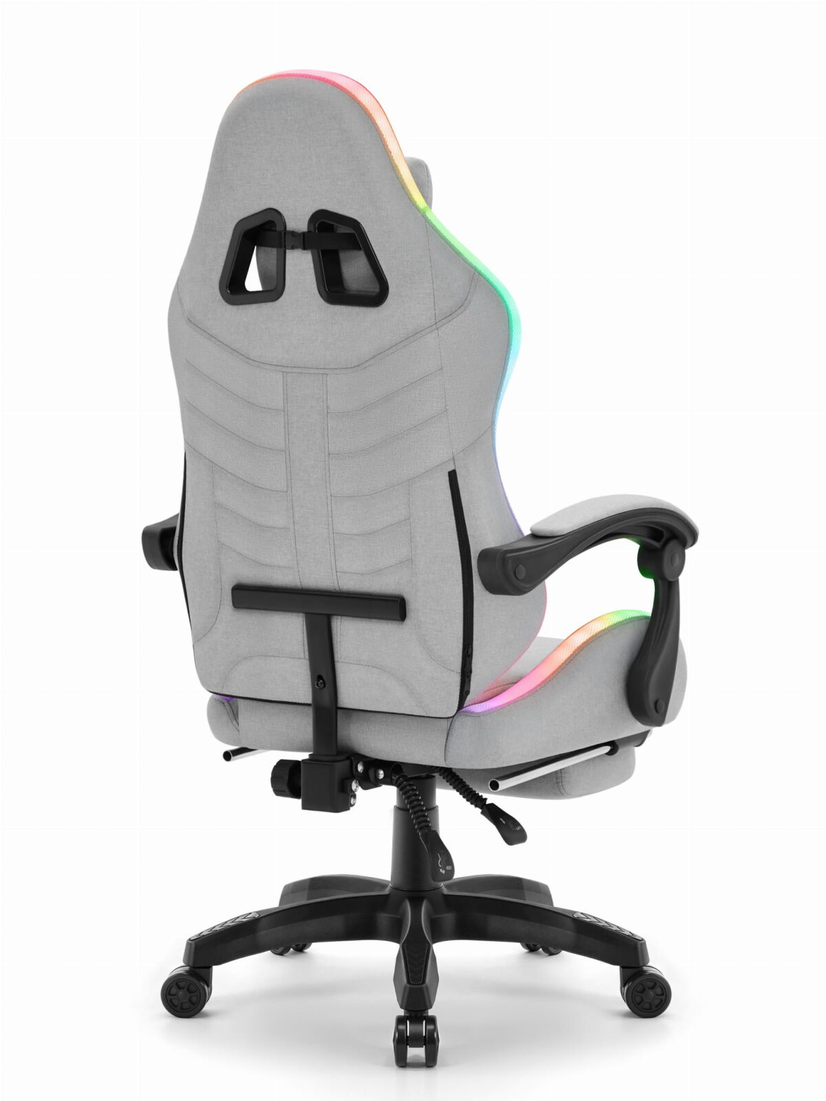 Ігрове крісло для геймерів Cabro C501 світлодіодне тканина сіре